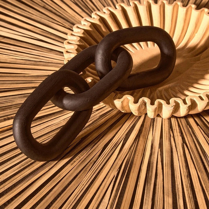Cato Wooden Link Chain Scuplture - Black