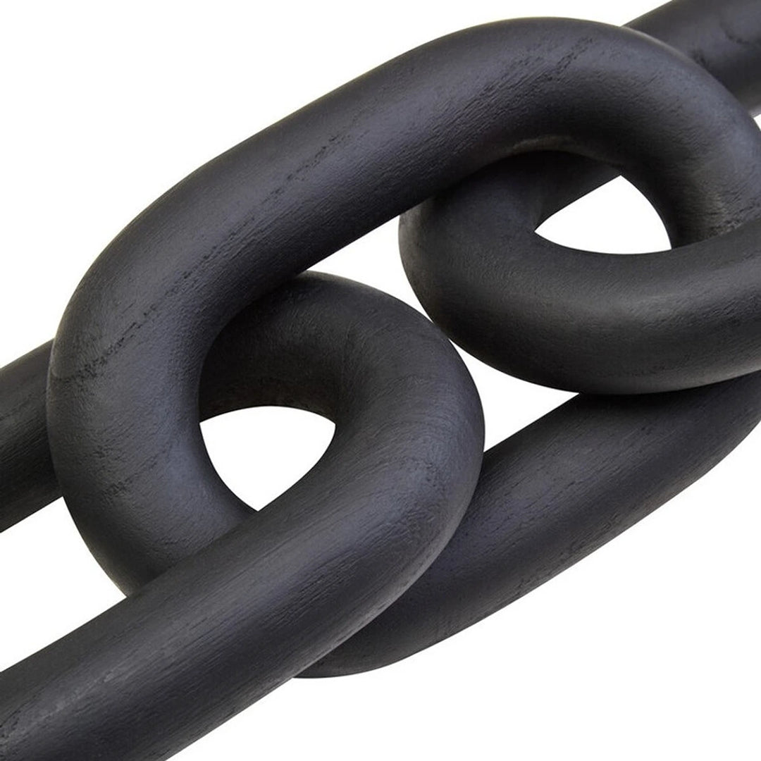 Cato Wooden Link Chain Scuplture - Black