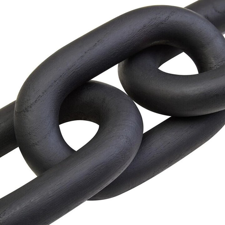 Cato Wooden Link Chain Scuplture - Black