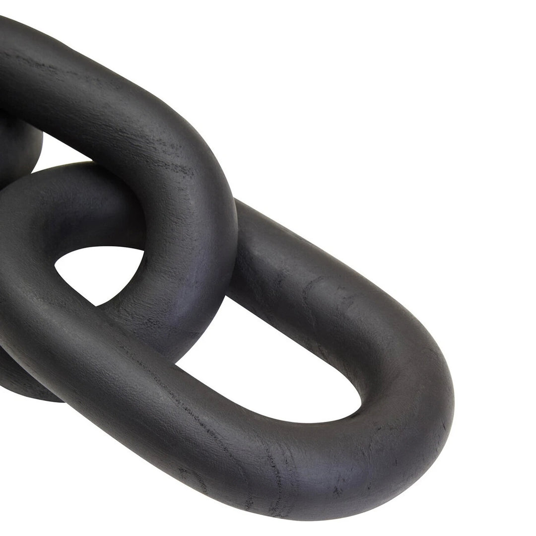 Cato Wooden Link Chain Scuplture - Black