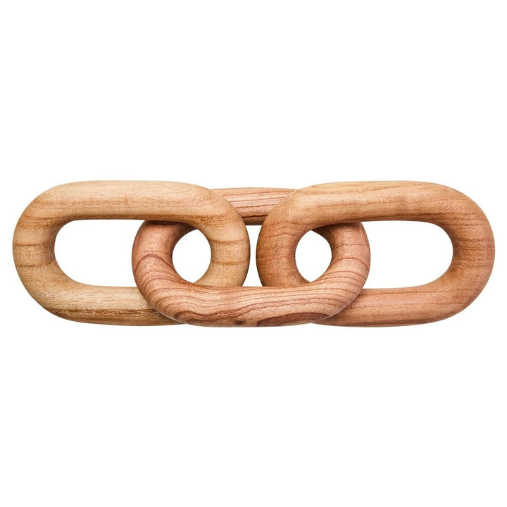 Cato Wooden Link Chain Scuplture - Natural