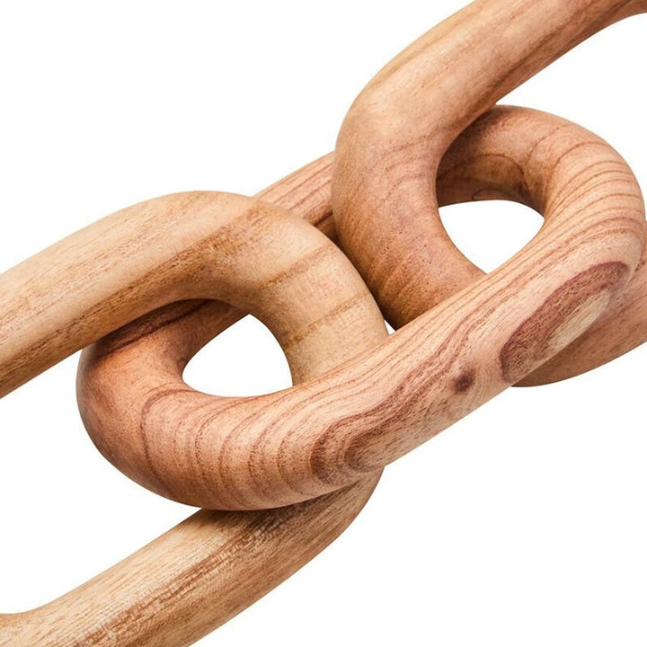 Cato Wooden Link Chain Scuplture - Natural