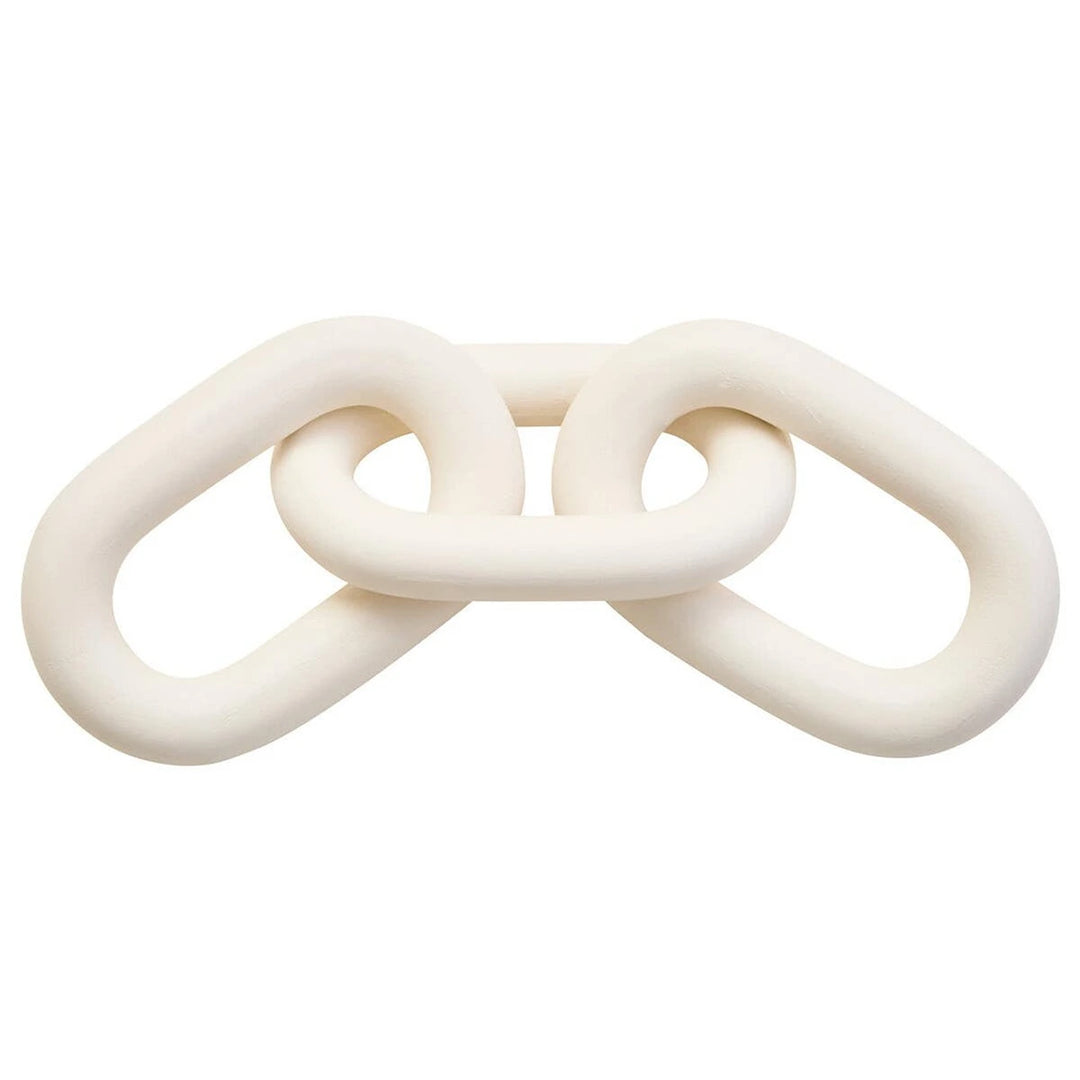 Cato Wooden Link Chain Scuplture - White
