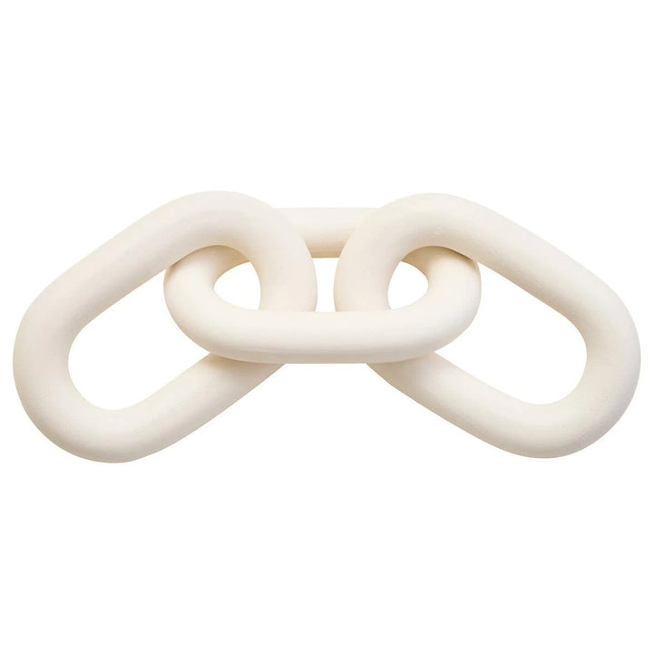 Cato Wooden Link Chain Scuplture - White