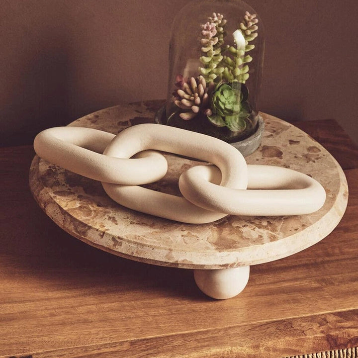 Cato Wooden Link Chain Scuplture - White