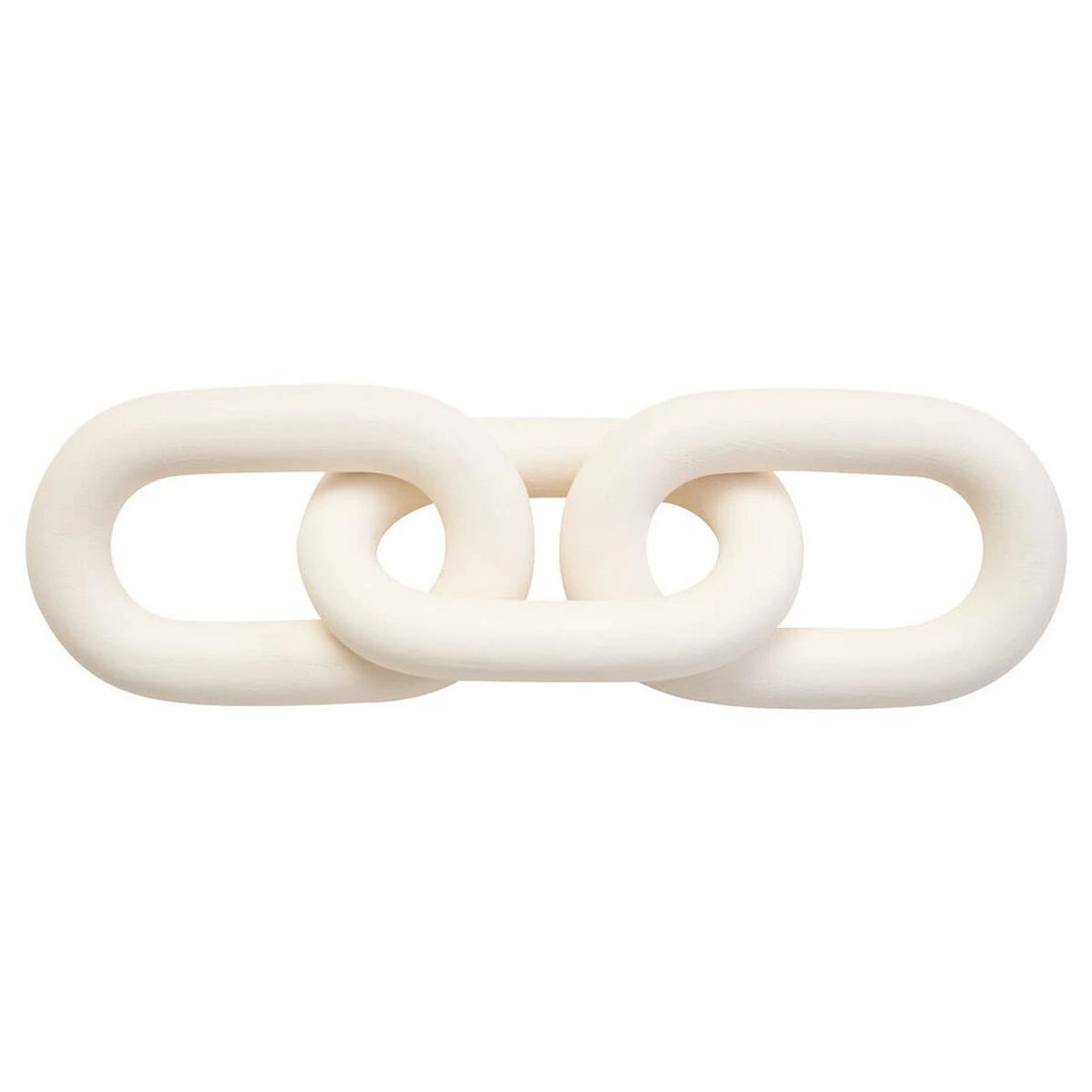 Cato Wooden Link Chain Scuplture - White