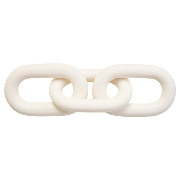 Cato Wooden Link Chain Scuplture - White