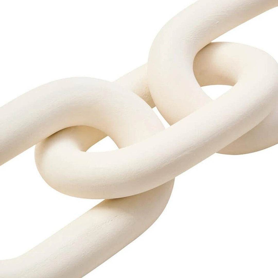 Cato Wooden Link Chain Scuplture - White