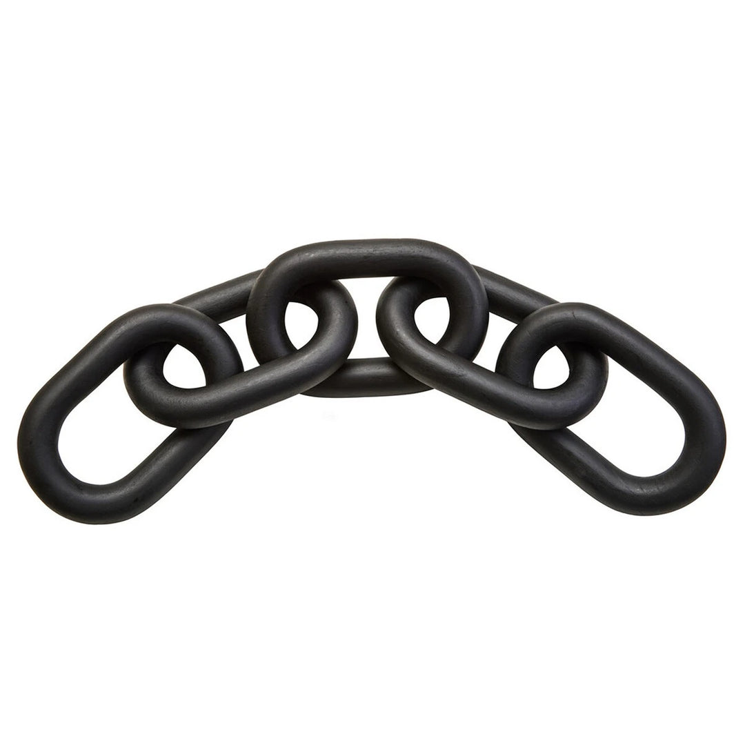 Cato Wooden Link Chain Scuplture - Black