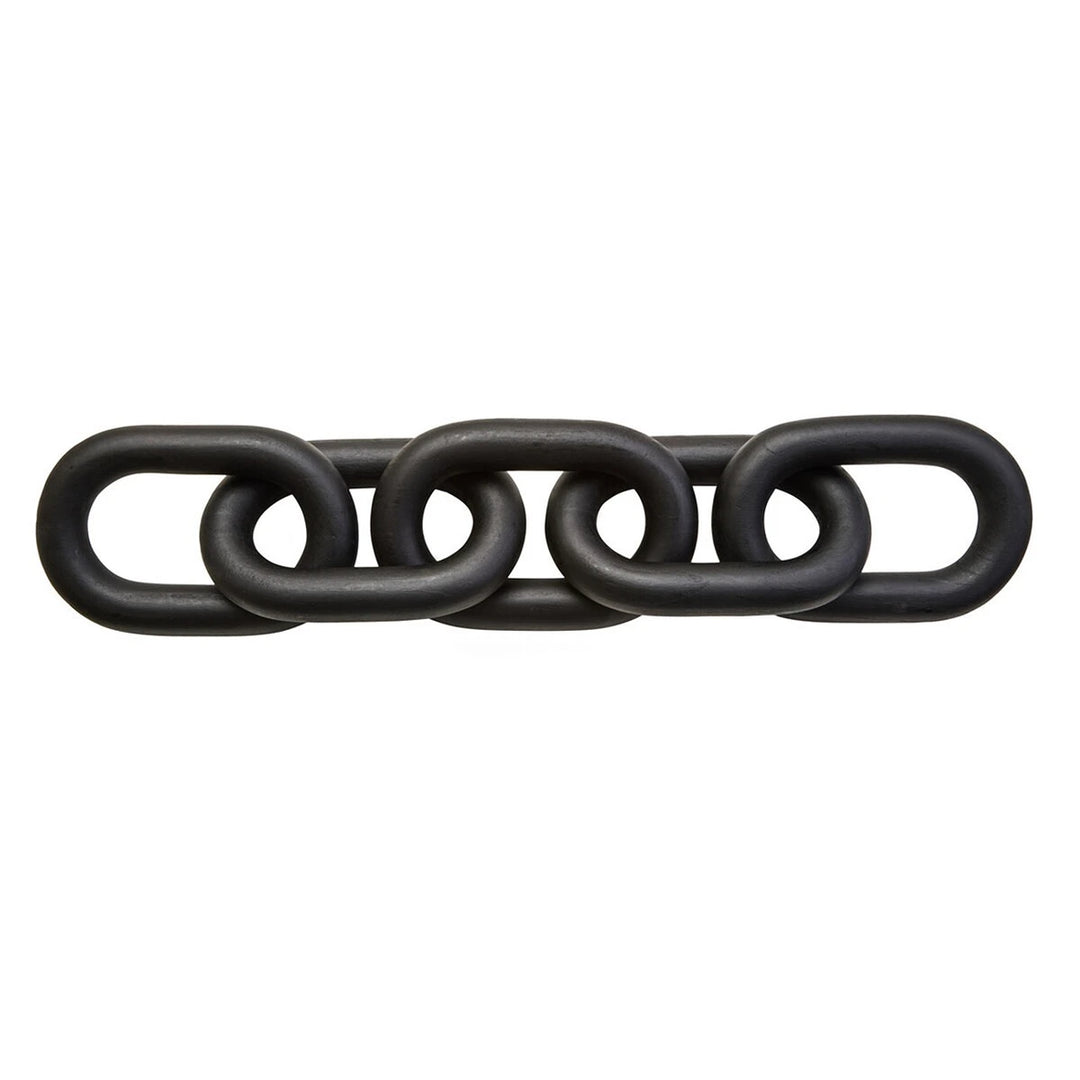Cato Wooden Link Chain Scuplture - Black