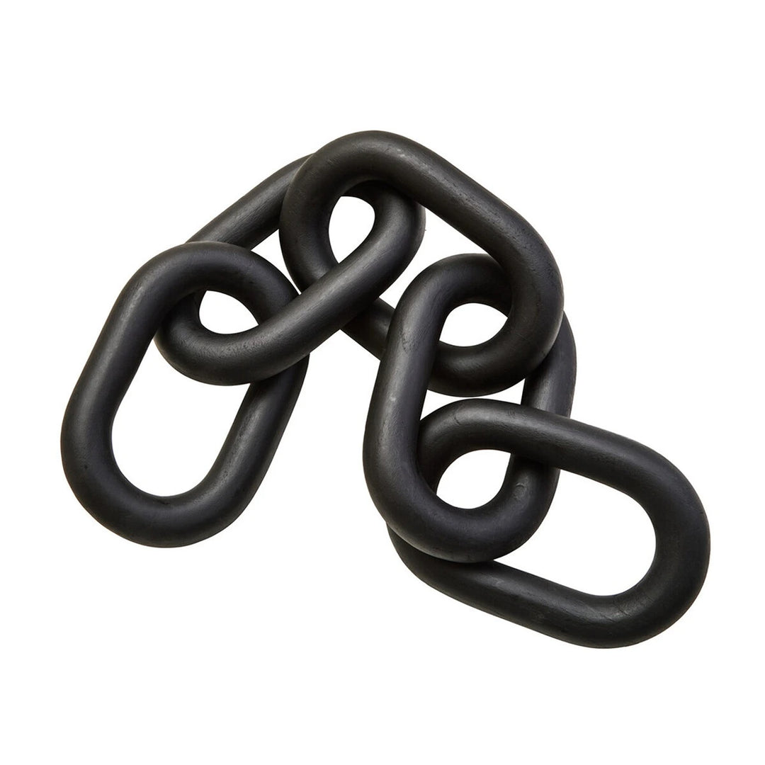 Cato Wooden Link Chain Scuplture - Black