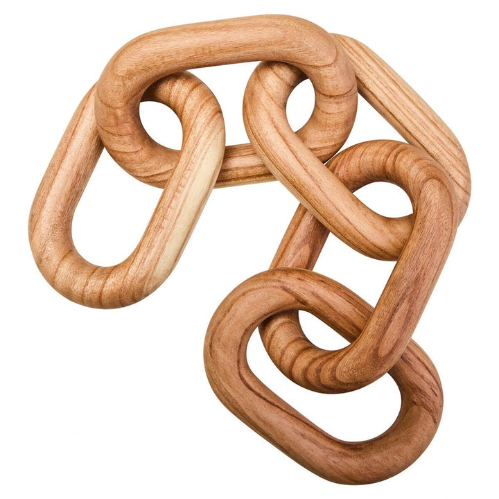 Cato Wooden Link Chain Scuplture - Natural