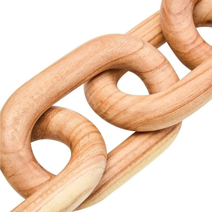 Cato Wooden Link Chain Scuplture - Natural