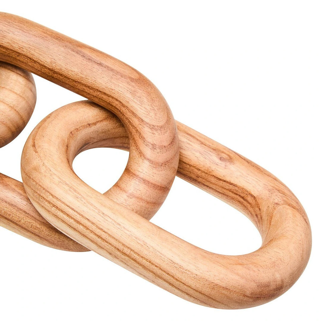 Cato Wooden Link Chain Scuplture - Natural