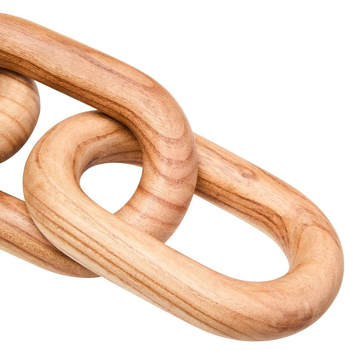 Cato Wooden Link Chain Scuplture - Natural