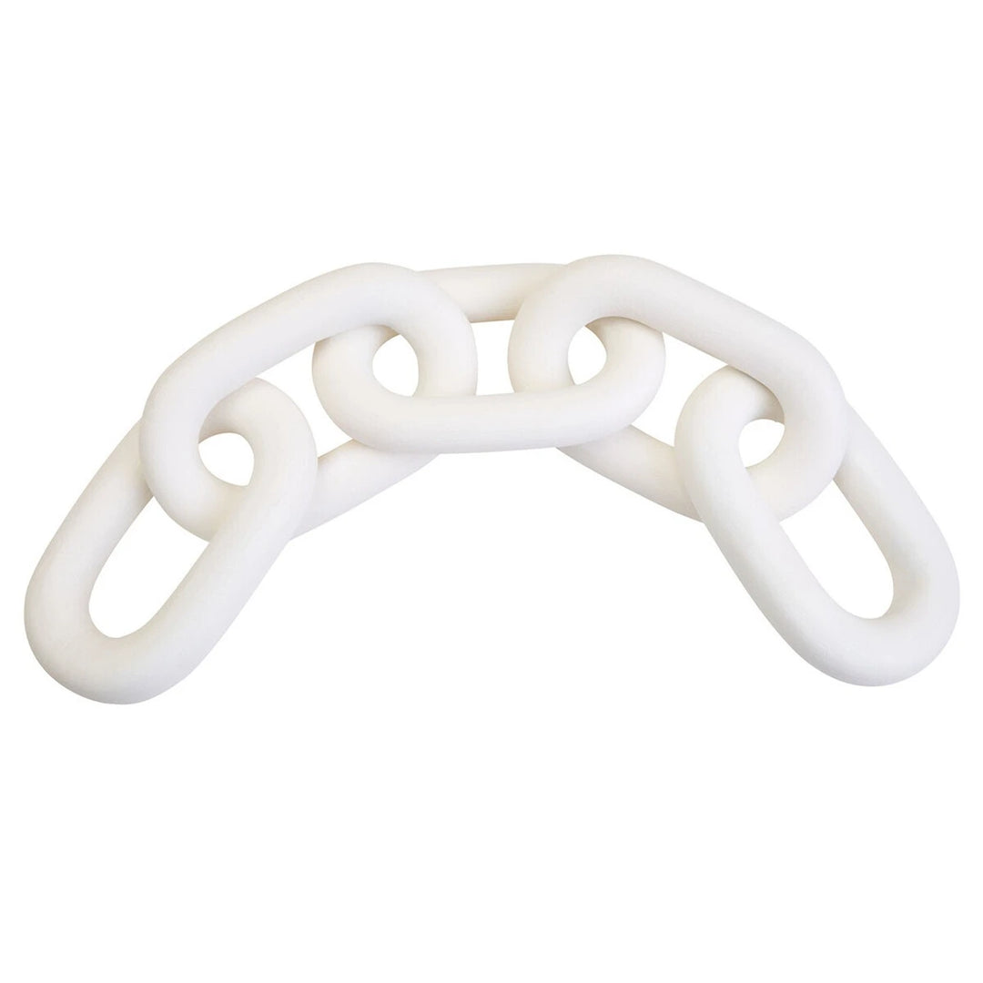 Cato Wooden Link Chain Scuplture - White