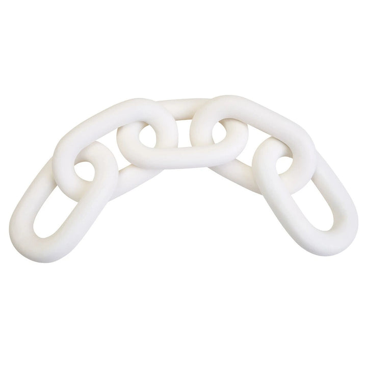 Cato Wooden Link Chain Scuplture - White