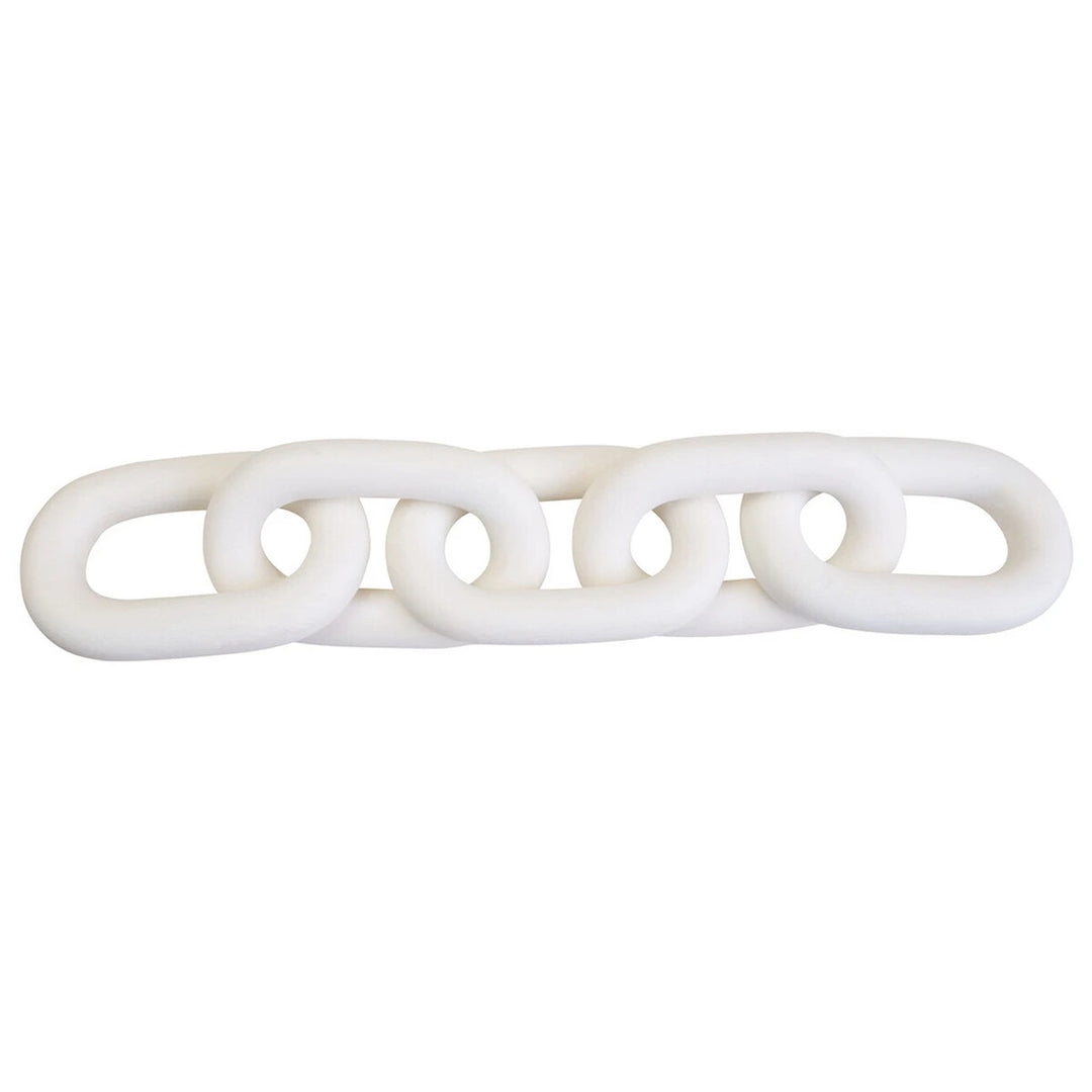 Cato Wooden Link Chain Scuplture - White