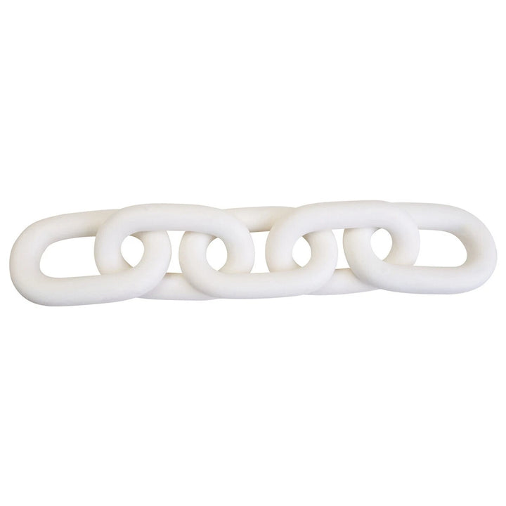 Cato Wooden Link Chain Scuplture - White