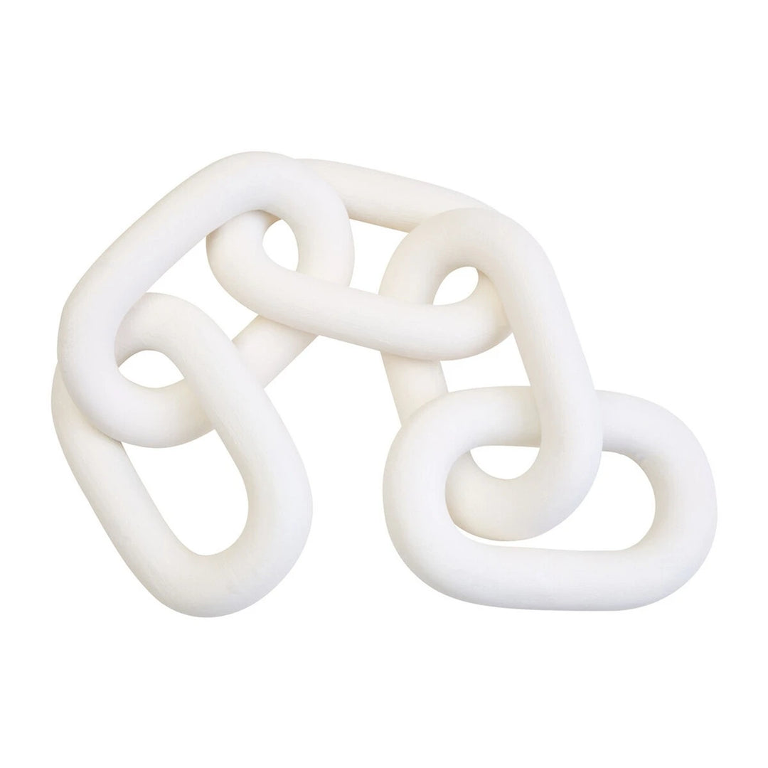 Cato Wooden Link Chain Scuplture - White