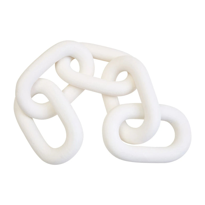 Cato Wooden Link Chain Scuplture - White