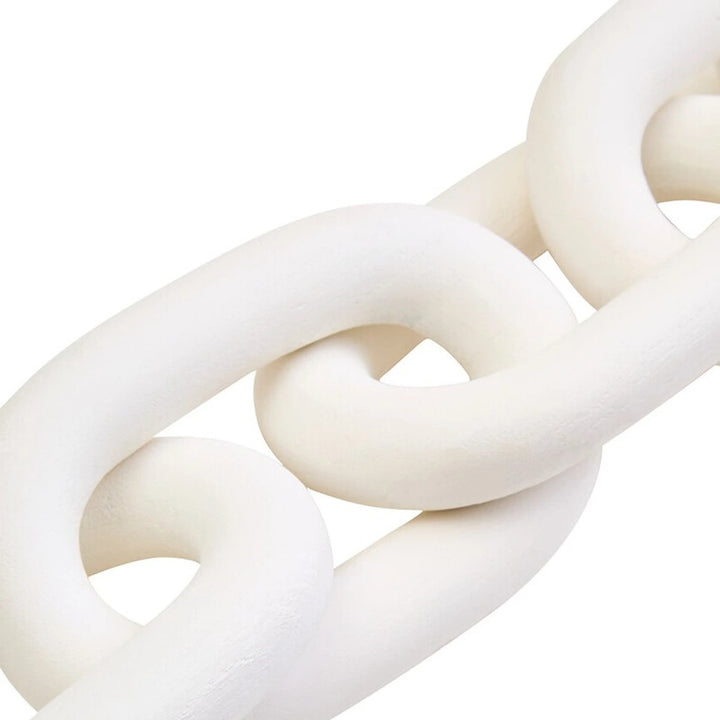 Cato Wooden Link Chain Scuplture - White