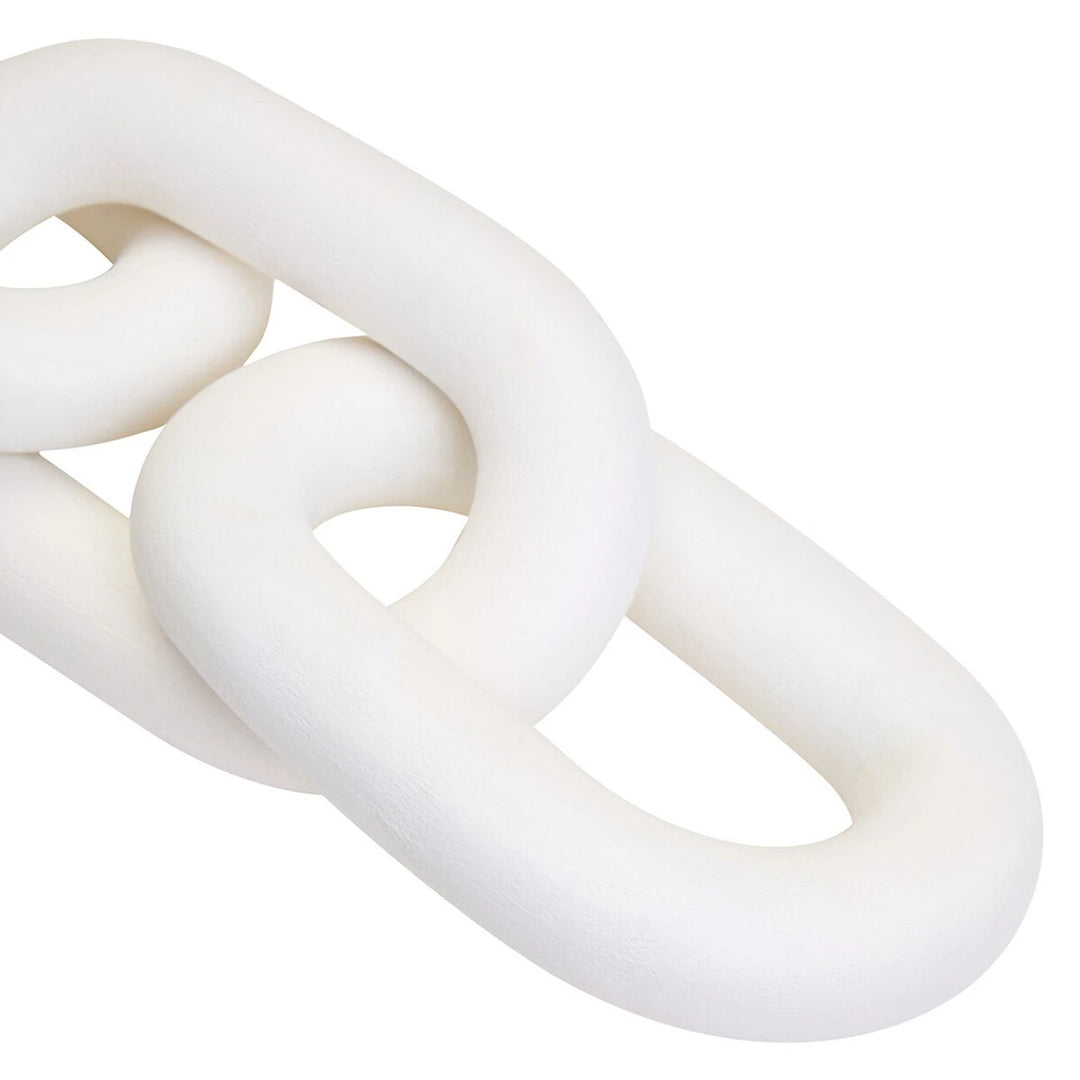 Cato Wooden Link Chain Scuplture - White