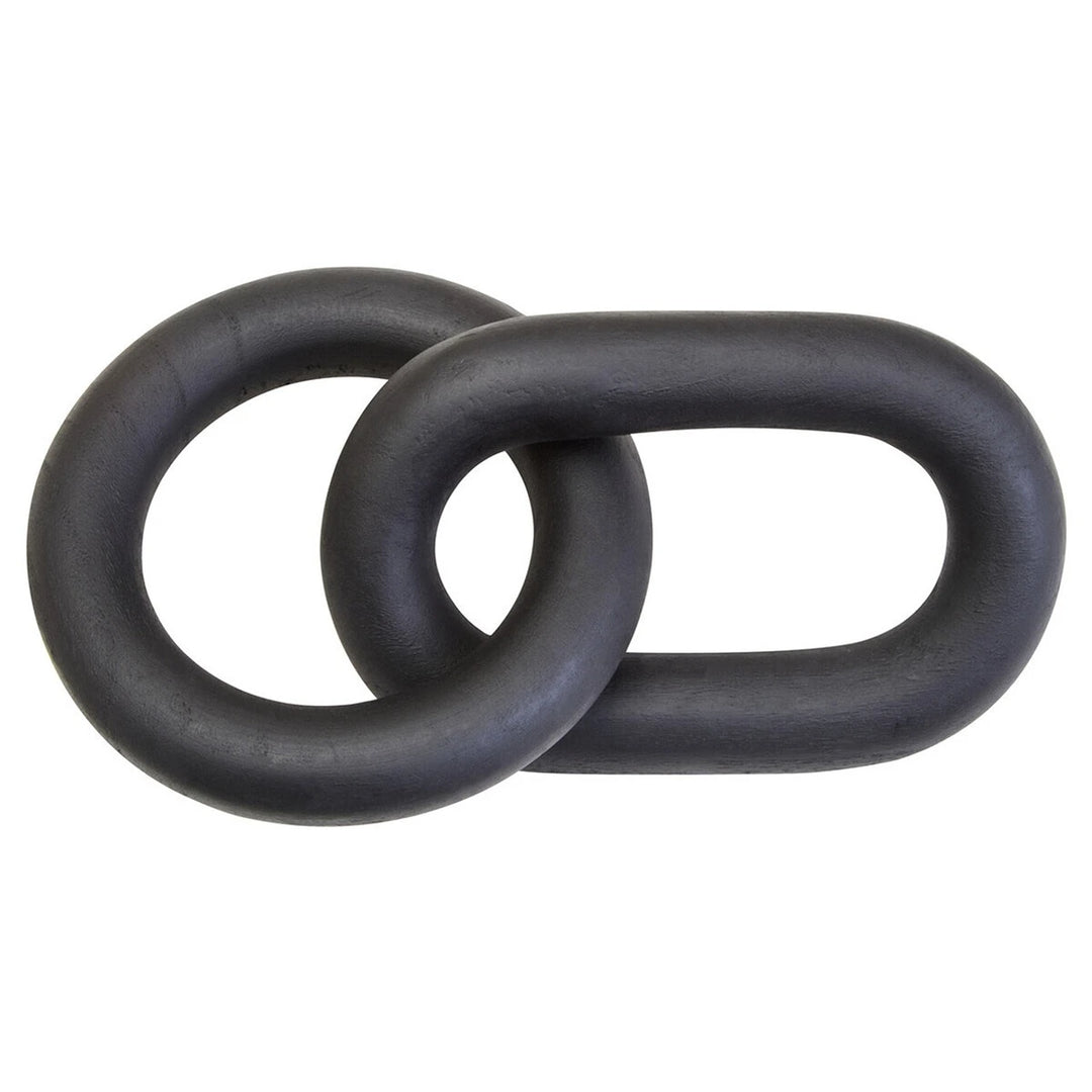 Cato Wooden Link Chain Scuplture - Black