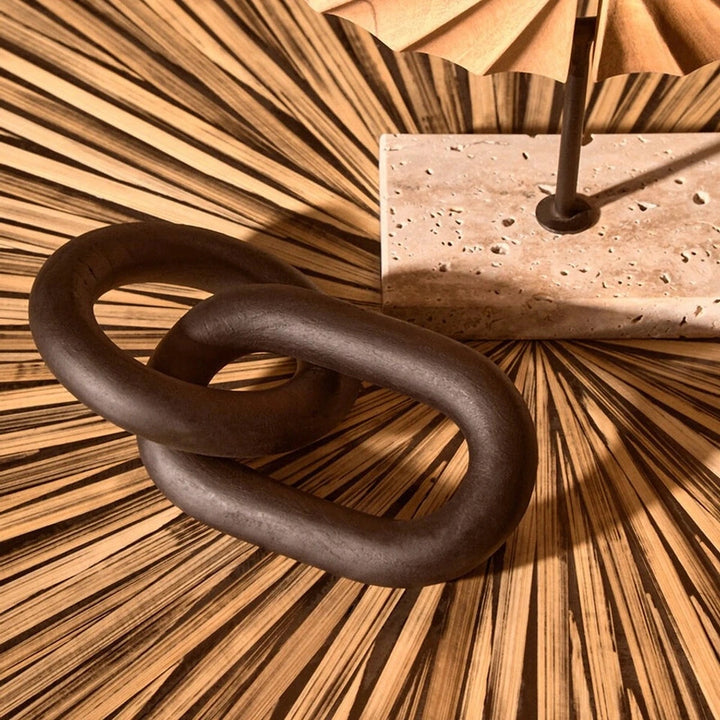 Cato Wooden Link Chain Scuplture - Black