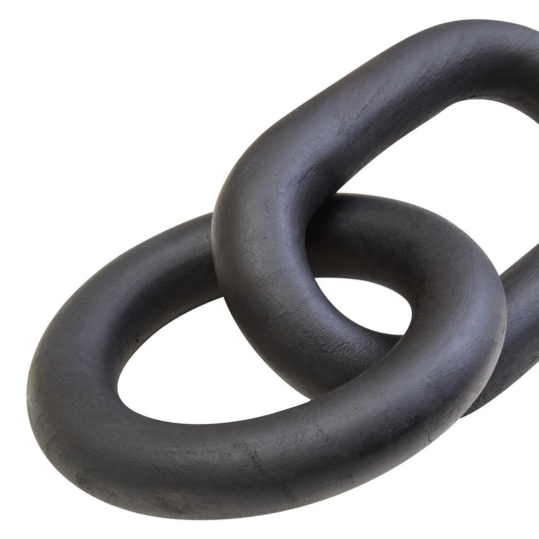 Cato Wooden Link Chain Scuplture - Black