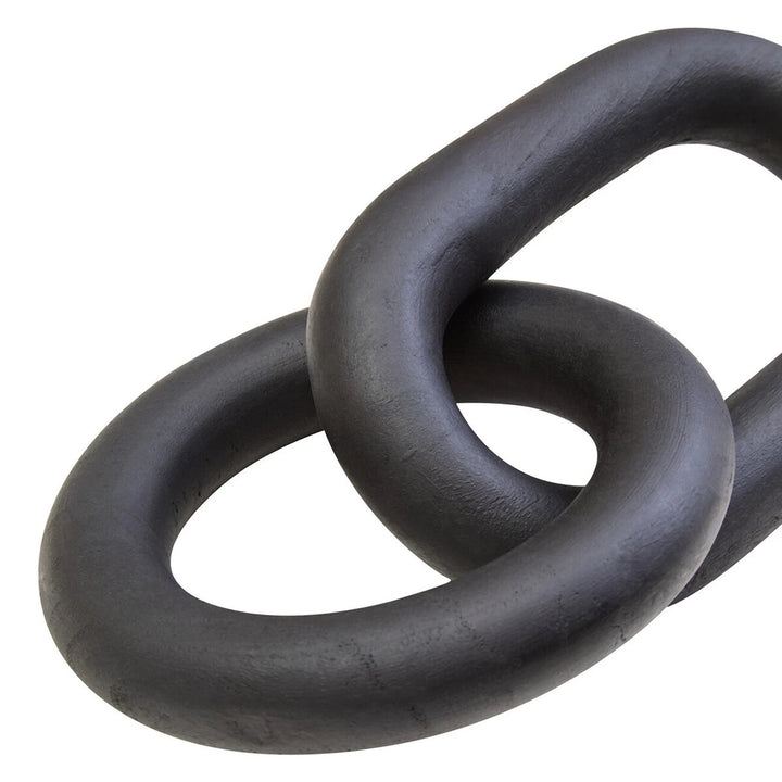 Cato Wooden Link Chain Scuplture - Black