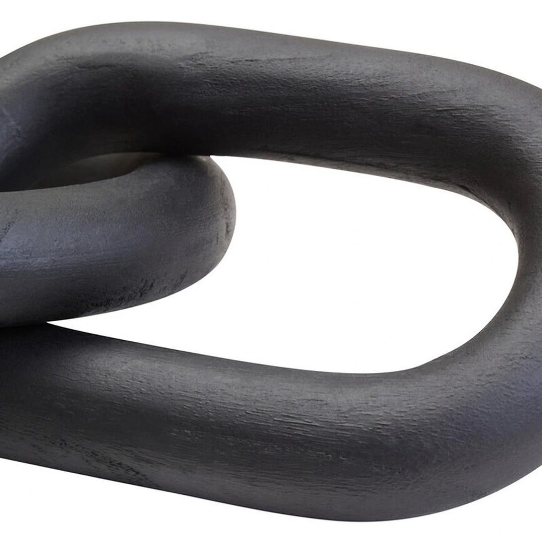 Cato Wooden Link Chain Scuplture - Black