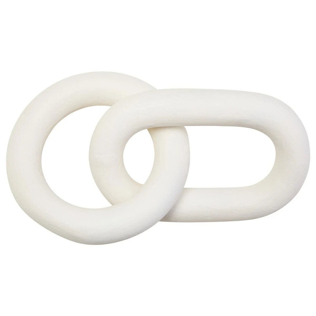 Cato Wooden Link Chain Scuplture - White