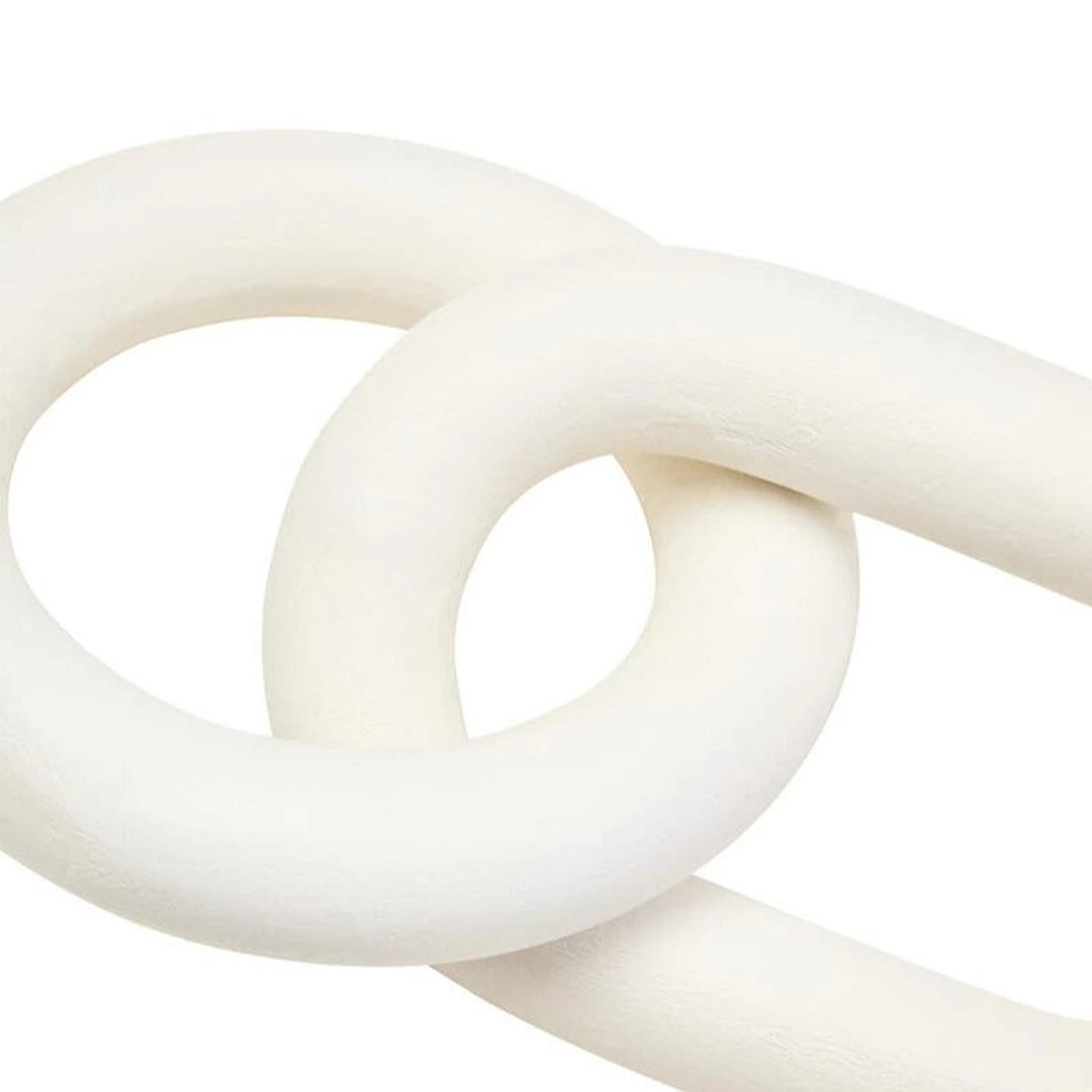 Cato Wooden Link Chain Scuplture - White