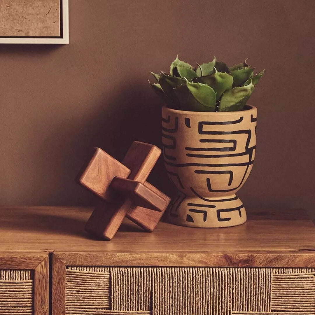 Cato Brown Wood Abstract Sculpture