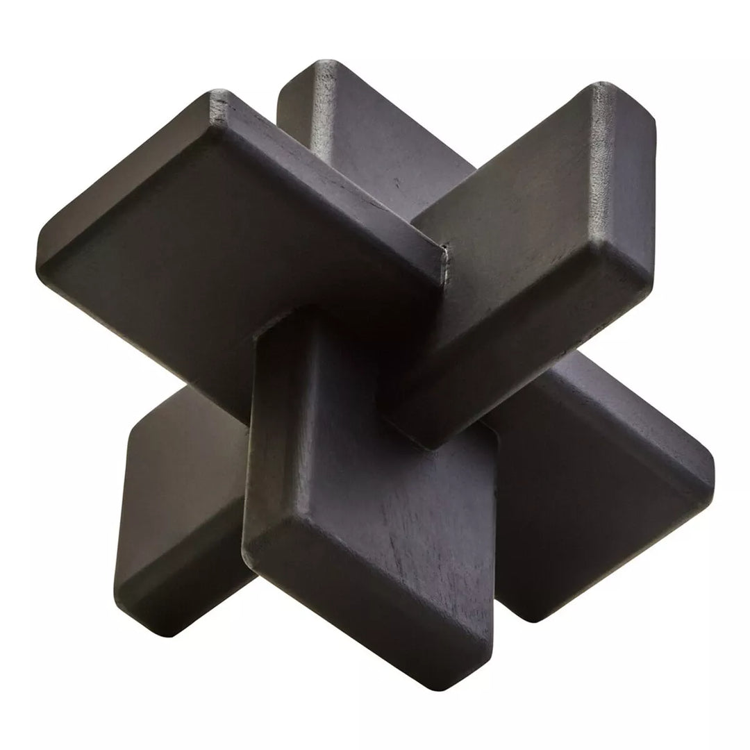 Cato Black Wood Abstract Sculpture