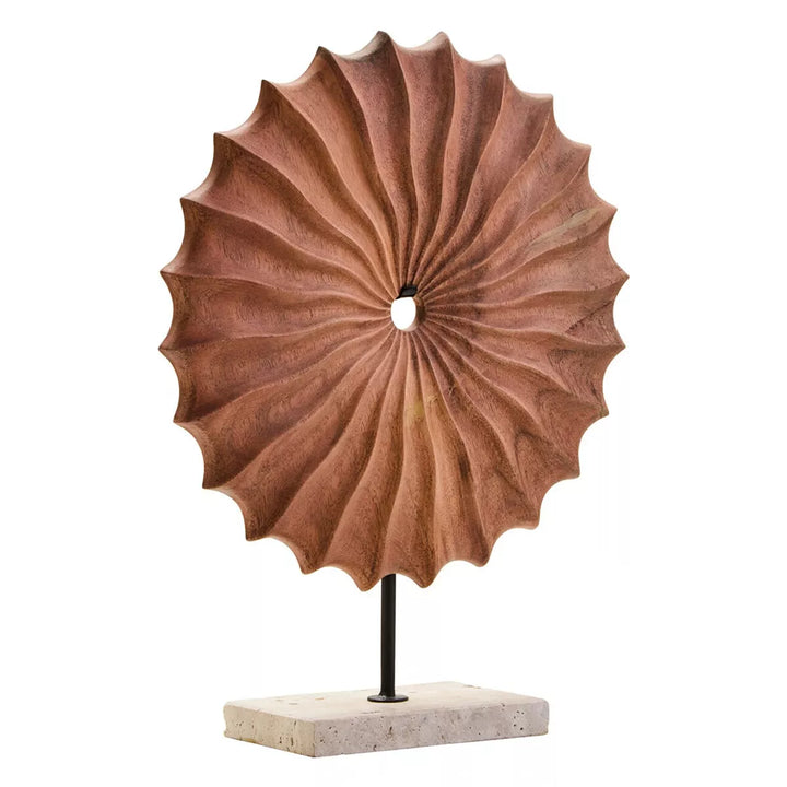 Westo Natural Wood Travertine Base Round Sculpture