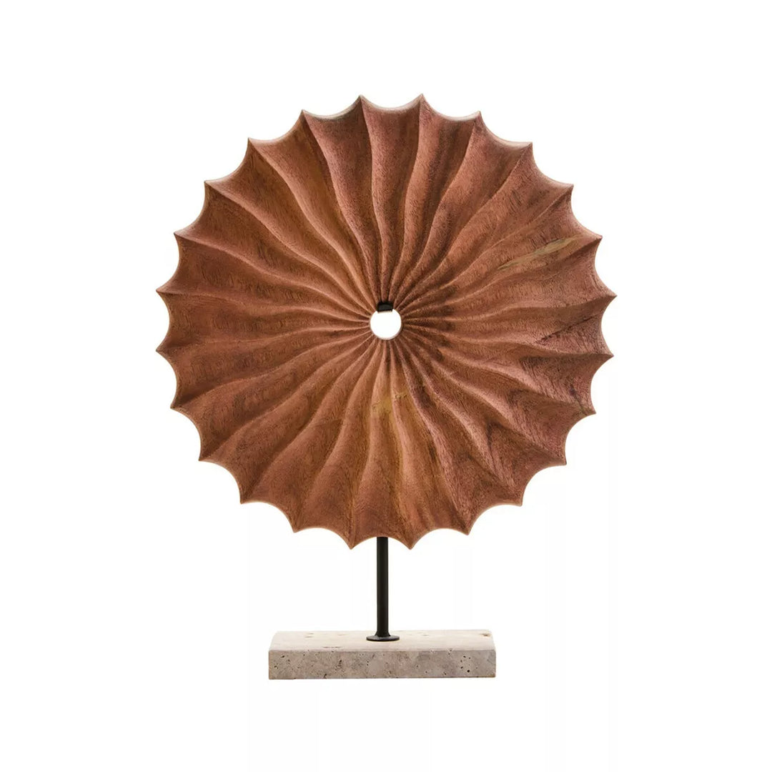 Westo Natural Wood Travertine Base Round Sculpture
