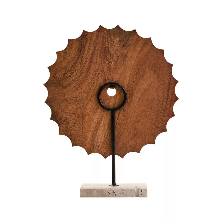 Westo Natural Wood Travertine Base Round Sculpture
