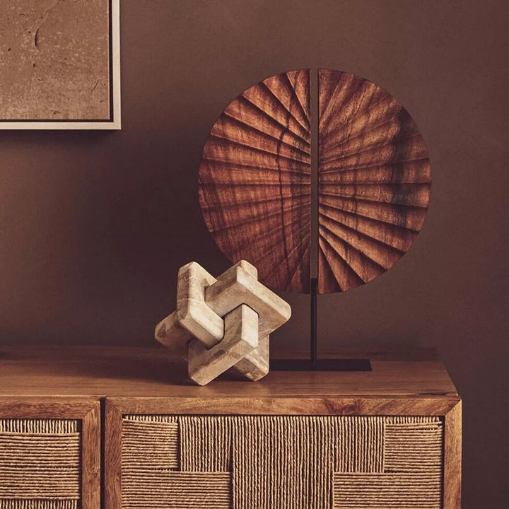 Westo Brown Wood Black Base Sculpture