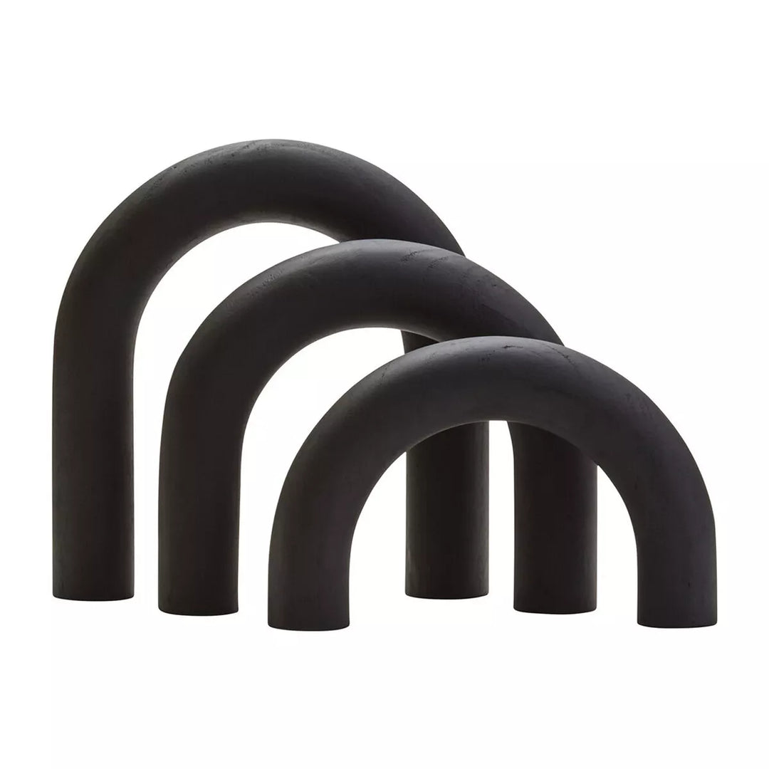 Cato Black Wood 3 Arch Sculpture