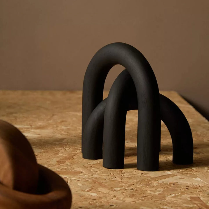 Cato Black Wood 3 Arch Sculpture