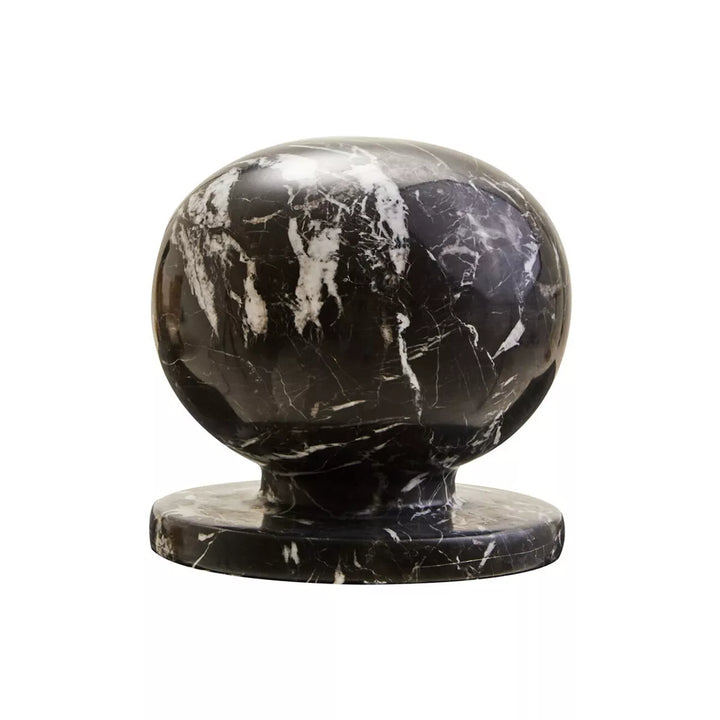 Zoro Veined Marble Ball Sculpture - Black & White