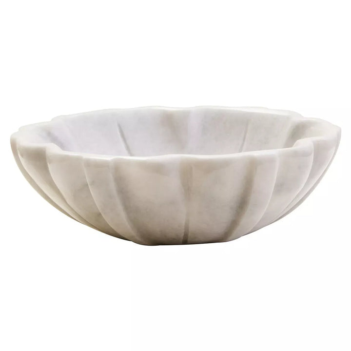 Zoro Marble Lotus Bowl - White