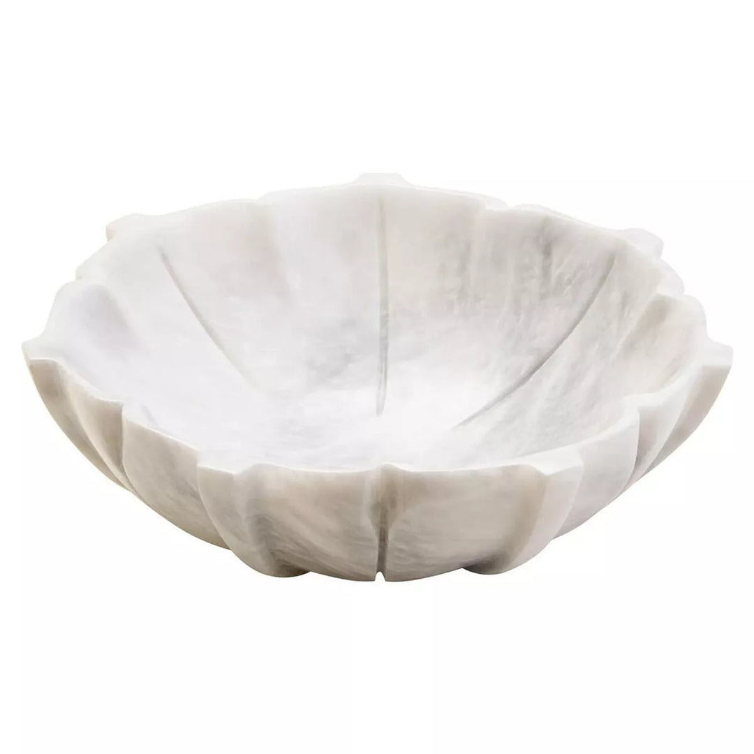 Zoro Marble Lotus Bowl - White