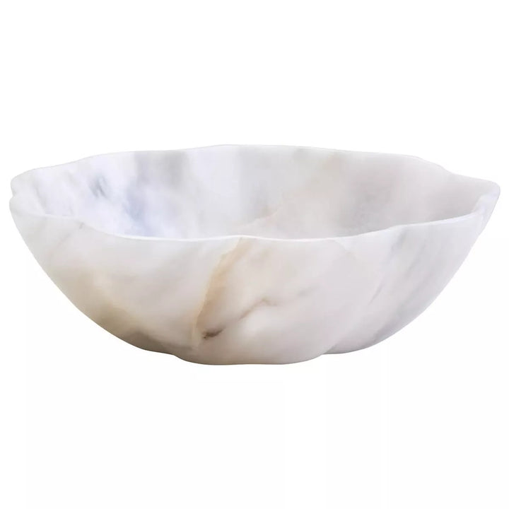 Zoro Marble Scalloped Bowl - White