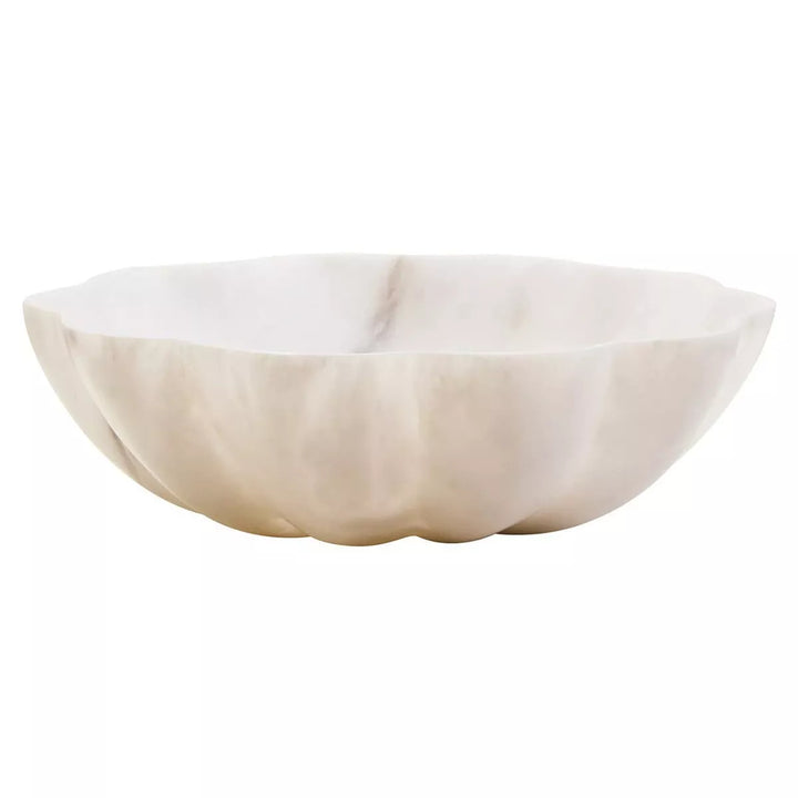 Zoro Marble Scalloped Bowl - White