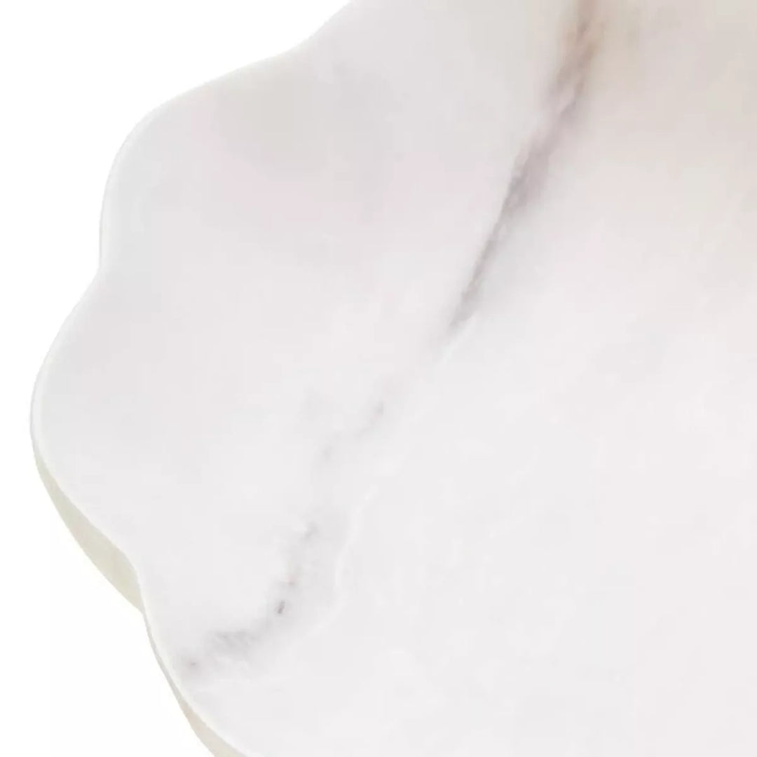 Zoro Marble Scalloped Bowl - White