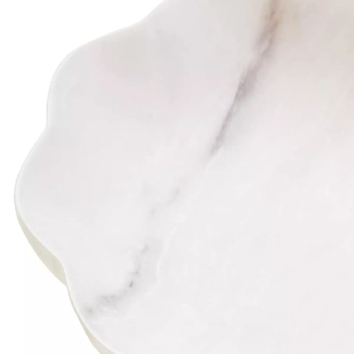 Zoro Marble Scalloped Bowl - White