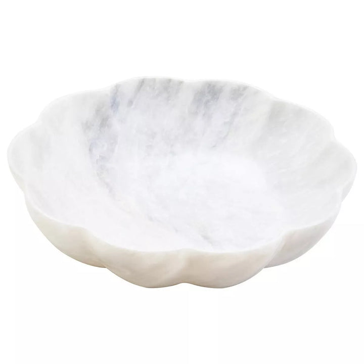 Zoro Marble Scalloped Bowl - White